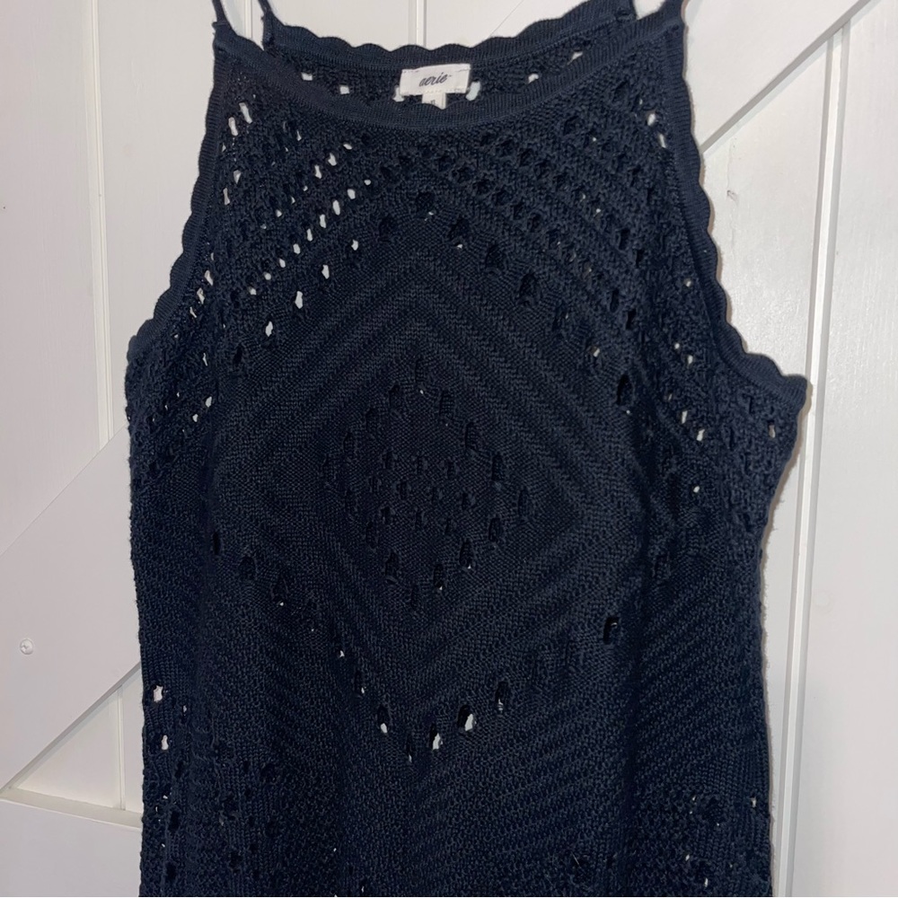 NWOT Aerie Crochet Halter Midi Dress - Picture 10 of 12